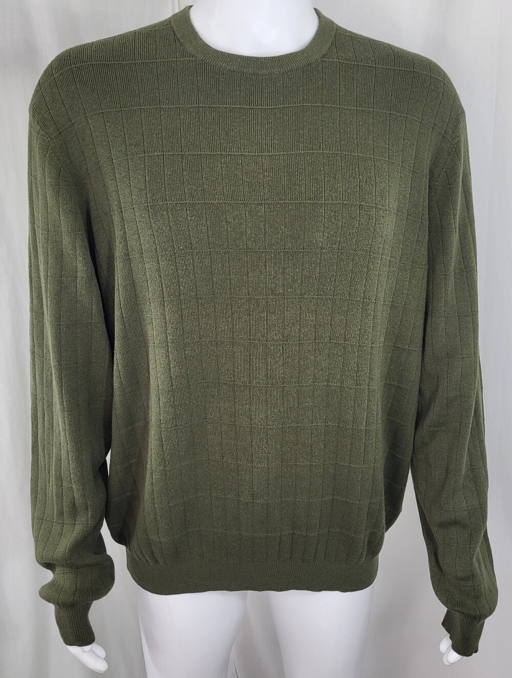 Croft and Barrow Pullover SWEATER Mens Size L Olive Green Crew Neck Knit NWT NEW